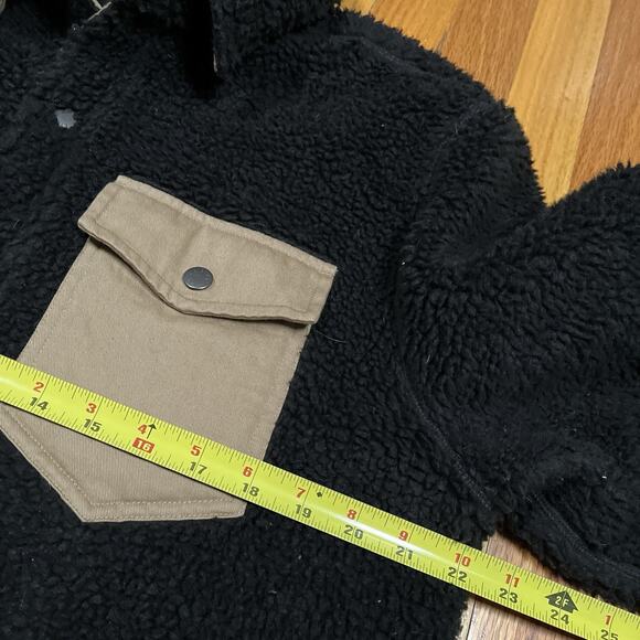LL Bean x Todd Snyder Hi Pile Sherpa Polar Fleece Snap Jacket Black Size Large - Picture 3 of 7